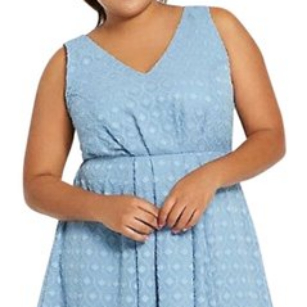 Torrid Blue Textured Chiffon Baby Doll Dress